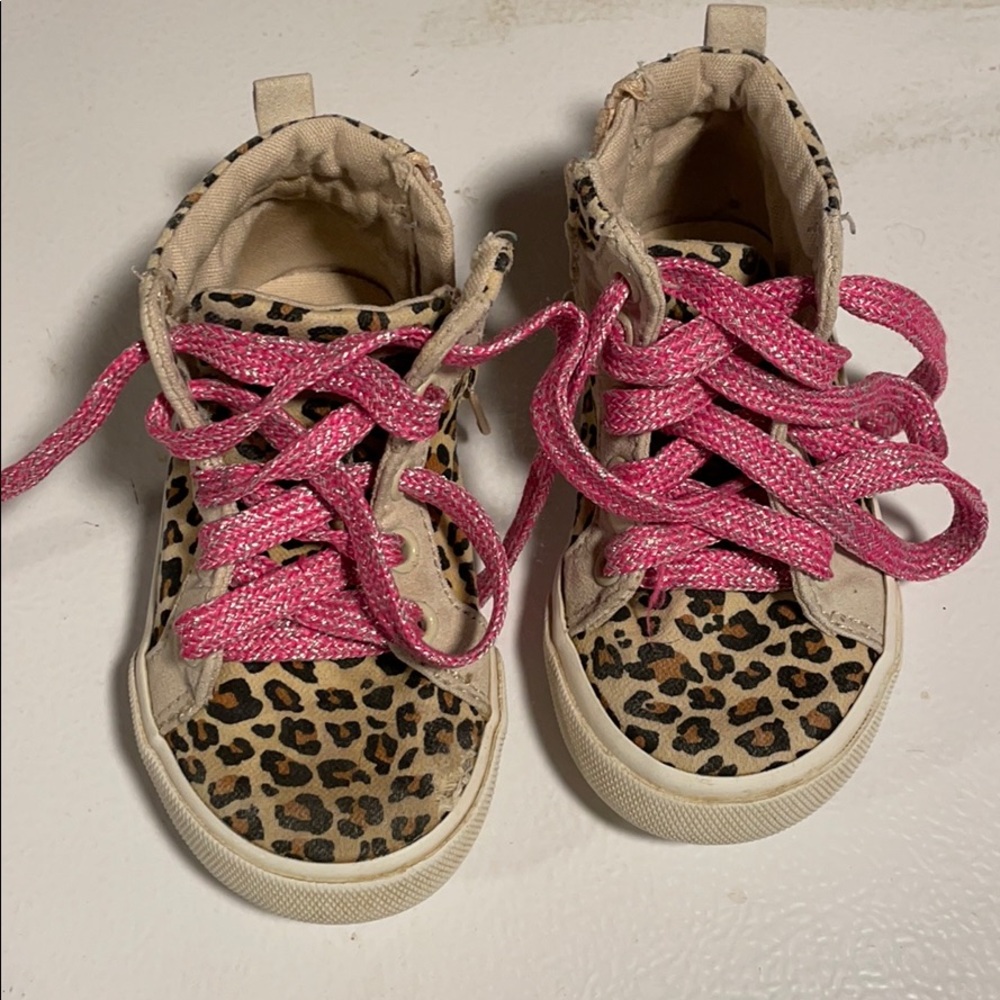 Gap cheetah high top with pink laces